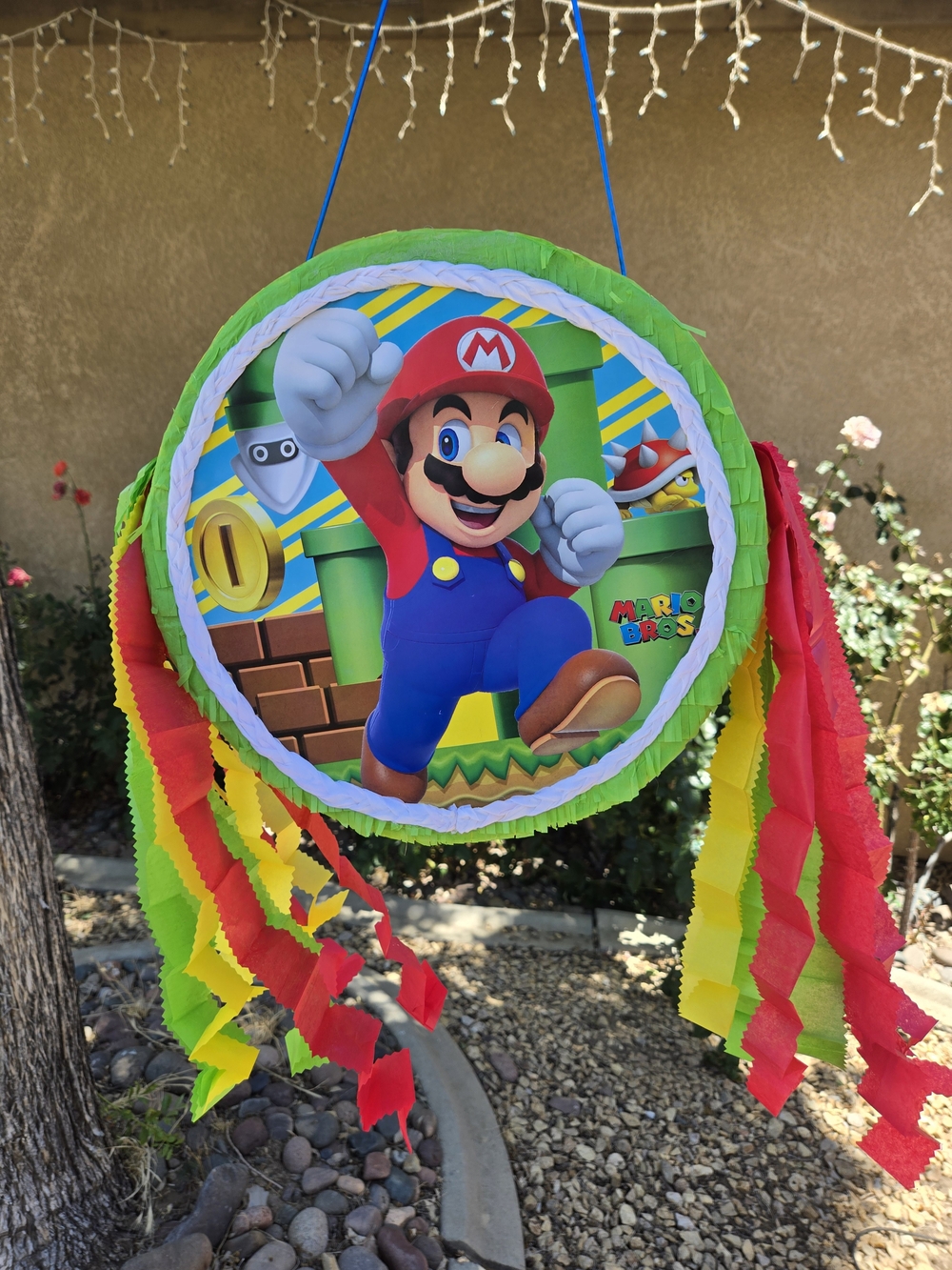 Nintendo Mario Fiesta Hanging Pinata in Red, Green, Yellow